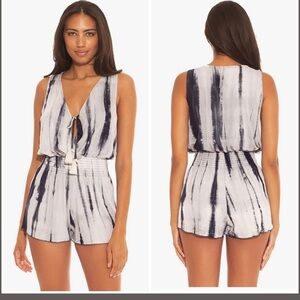 NWT Becca smocked tie dye romper size Large